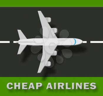 Cheap Airlines Plane Shows Special Offer Flights 3d Illustration