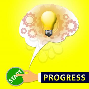 Progress Light Showing Improvement And Advancement 3d Illustration