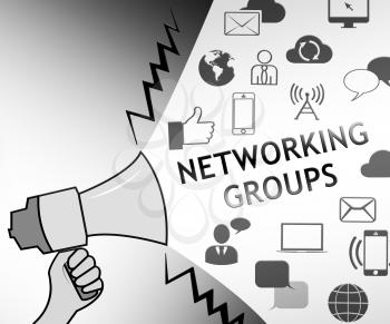 Networking Groups Icons Representing Global Communications 3d Illustration