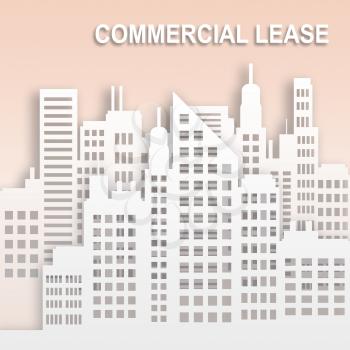 Commercial Lease Skyscrapers Represents Office Property Buildings 3d Illustration