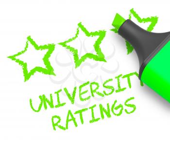 University Ratings Stars Means Performance Report 3d Illustration