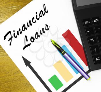 Financial Loans Graph Showing Bank Credit 3d Illustration