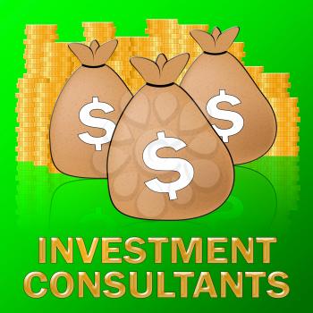 Investment Consultants Dollars Shows Investing Specialist 3d Illustration