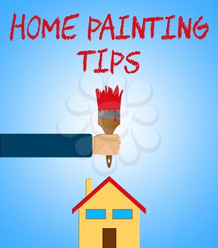 Home Painting Tips Paintbrush Means Renovation Ideas 3d Illustration