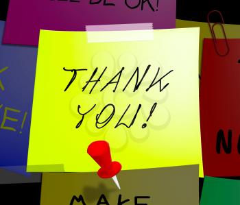 Thank You Note Displays Giving Gratefulness 3d Illustration