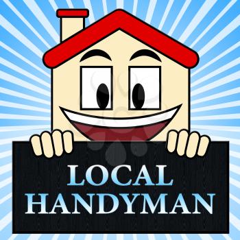Local Handyman Showing Neighborhood Builder 3d Illustration