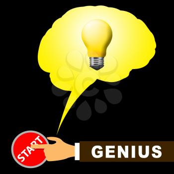 Genius Brain Meaning Specialist And Guru 3d Illustration
