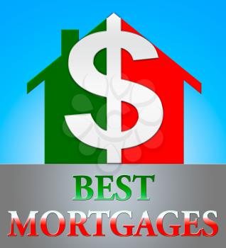Best Mortgage Dollar Icon Represents Real Estate 3d Illustration