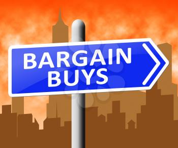 Bargain Buys Sign Showing Online Discount Great Deals
