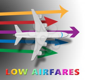 Lowest Airfares Plane Means Cheapest Flights 3d Illustration