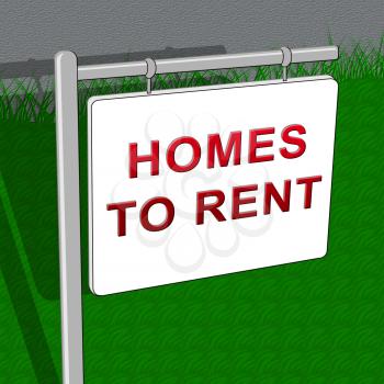 Homes To Rent Showing Real Estate 3d Illustration