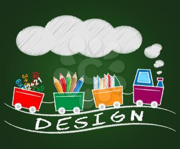 Creative Design Train Means Graphic Innovation 3d Illustration