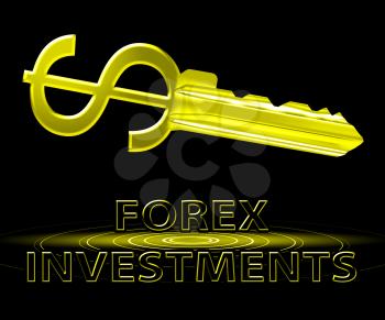 Forex Investments Dollar Key Meaning Foreign Exchange 3d Illustration