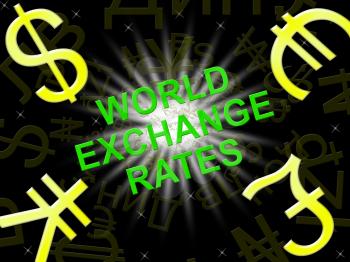 World Exchange Rates Symbols Indicating Foreign Exchange 3d Illustration