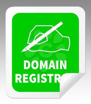Domain Registration Hand Indicating Sign Up 3d Illustration