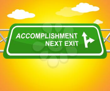 Accomplishment Sign Shows Success Progress 3d Illustration