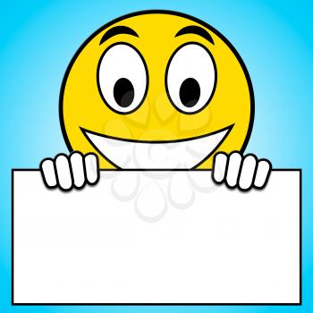 Smiley Sign Showing Happy Face 3d Illustration