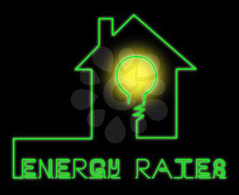 Energy Rates Showing Electric Power 3d Illustration