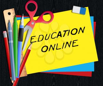 Education Online Meaning Internet Learning 3d Illustration
