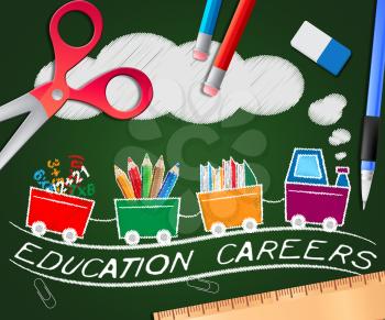 Education Careers Picture Showing Teaching Jobs 3d Illustration