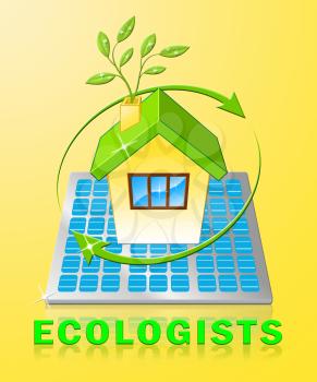 Ecologists House Displays Earth Day Environment 3d Illustration