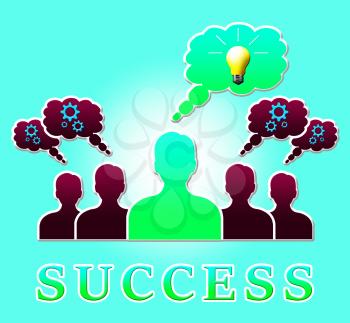 Success Lightbulb People Indicating Successful Progress 3d Illustration