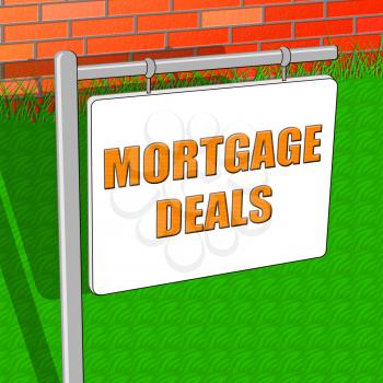 Mortgage Deals Representing Housing Discounts 3d Illustration