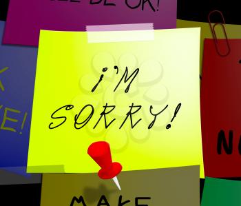Sorry Note Displaying Regret And Apology 3d Illustration