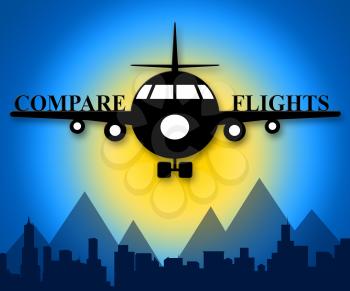 Compare Flights Plane Showing Flight Search 3d Illustration