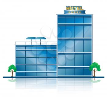 Hotel Vacation Building Showing City Accomodation 3d Illustration