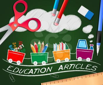 Education Articles Picture Indicating Learning Information 3d Illustration