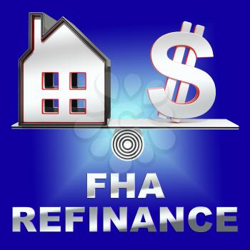 FHA Refinance House Means Federal Housing Administration 3d Rendering