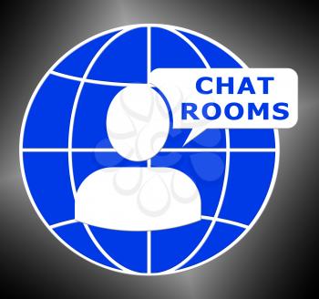 Chat Rooms Showing Internet Messages 3d Illustration