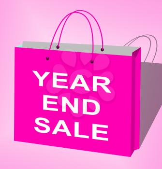 Year End Sale Bag Displays Retail Clearance 3d Illustration
