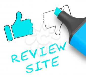 Review Site Thumbs Up Icons Means Website Performance 3d Illustration
