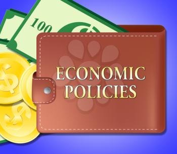 Economic Policies Wallet Meaning Economics Guide 3d Illustration