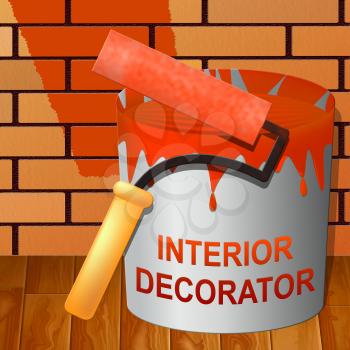 Interior Decorator Paint Means Home Painter 3d Illustration