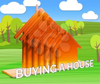 Buying A House Houses Meaning Real Estate 3d Illustration