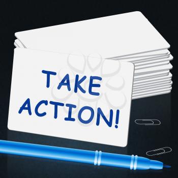 Take Action Card Meaning Doing 3d Illustration