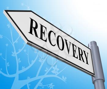 Recovery Road Sign Representing Get Back 3d Illustration