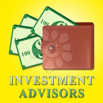 Investment Advisors Wallet Means Investing Advice 3d Illustration