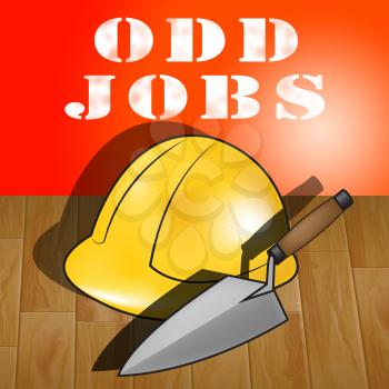 Odd Jobs Builders Hat Representing House Repair 3d Illustration
