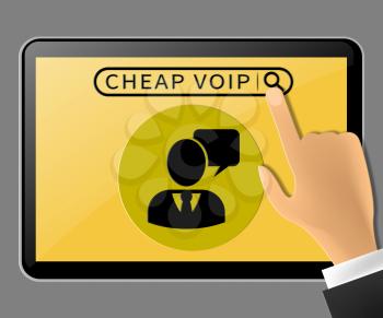 Cheap Voip Tablet Represents Internet Voice 3d Illustration