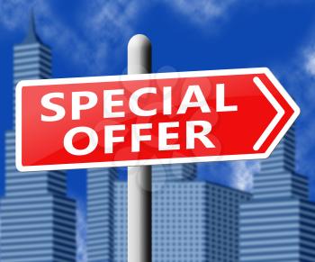 Special Offer Sign Representing Big Reductions 3d Illustration