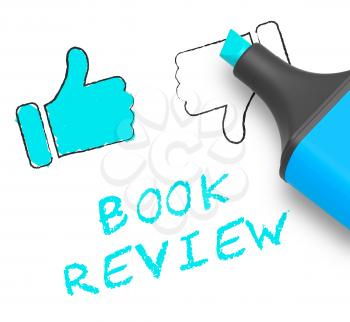 Book Review Thumbs Up Displays Reviewing Fiction 3d Illustration