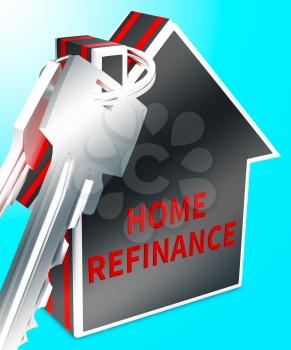 Home Refinance Keys Shows Equity Mortgage 3d Rendering