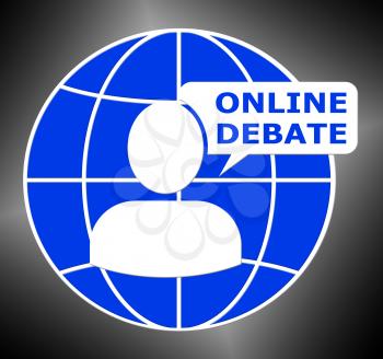 Online Debate Showing Internet Dialog 3d Illustration