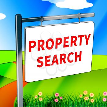 Property Search Showing Find Property 3d Illustration