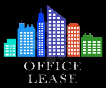 Office Lease Skyscrapers Describes Real Estate Leases 3d Illustration