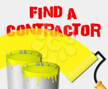 Find A Contractor Paint Displays Finding Builder 3d Illustration